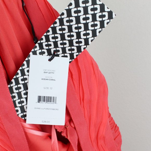 NWT Diane Von Furstenberg DVF Silk Pleated Dress| Flowy Weddings & Special Event - Picture 8 of 15